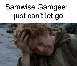 Samwise Gamgee: I just can't let go meme