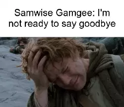 Samwise Gamgee: I'm not ready to say goodbye meme
