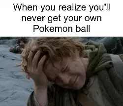 When you realize you'll never get your own Pokemon ball meme