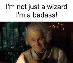 I'm not just a wizard I'm a badass! meme