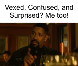 Vexed, Confused, and Surprised? Me too! meme