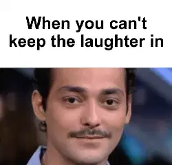 When you can't keep the laughter in meme