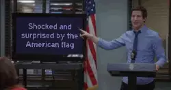 Shocked and surprised by the American flag meme