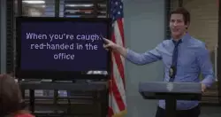 When you're caught red-handed in the office meme