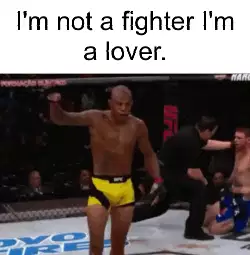 I'm not a fighter I'm a lover. meme