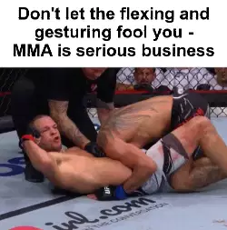 Don't let the flexing and gesturing fool you - MMA is serious business meme