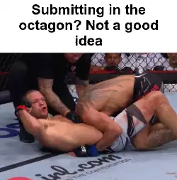 Submitting in the octagon? Not a good idea meme