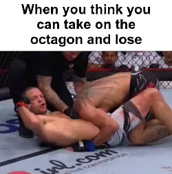 When you think you can take on the octagon and lose meme
