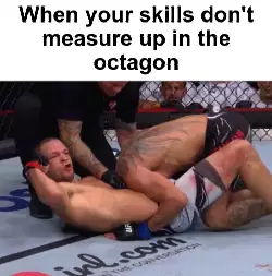When your skills don't measure up in the octagon meme