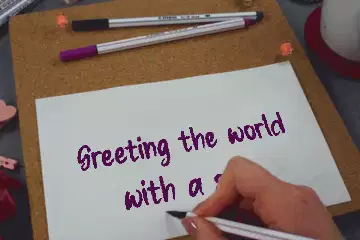 Greeting the world with a smile meme