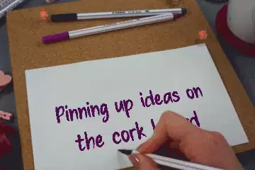 Pinning up ideas on the cork board meme