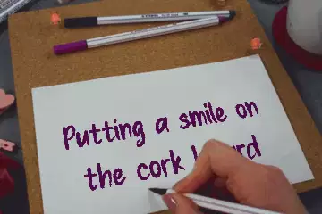 Putting a smile on the cork board meme