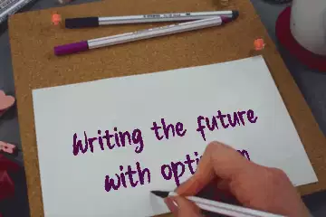 Writing the future with optimism meme