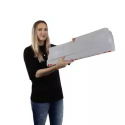 A Woman Unfurls Large Paper 