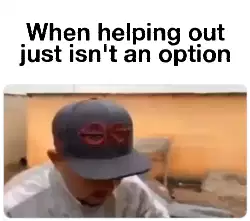 When helping out just isn't an option meme