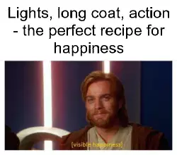 Lights, long coat, action - the perfect recipe for happiness meme
