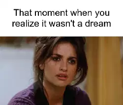 That moment when you realize it wasn't a dream meme