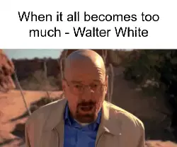 When it all becomes too much - Walter White meme