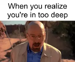 When you realize you're in too deep meme