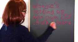 Wengie's setting up her own DIY chalk board meme