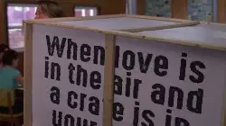 When love is in the air and a crate is in your hands meme
