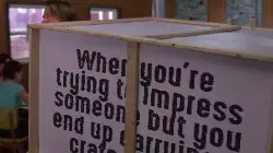 When you're trying to impress someone but you end up carrying a crate instead meme