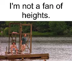 I'm not a fan of heights. meme