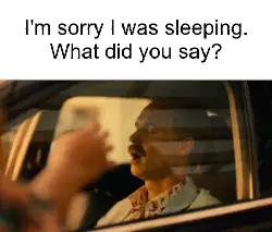 I'm sorry I was sleeping. What did you say? meme