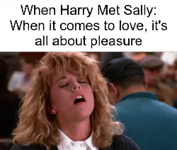 When Harry Met Sally: When it comes to love, it's all about pleasure meme
