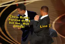 Chris Rock: Please don't hit me, Will Smith! meme