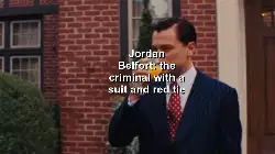 Jordan Belfort: the criminal with a suit and red tie meme