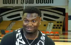 Zion Points At Reporter 